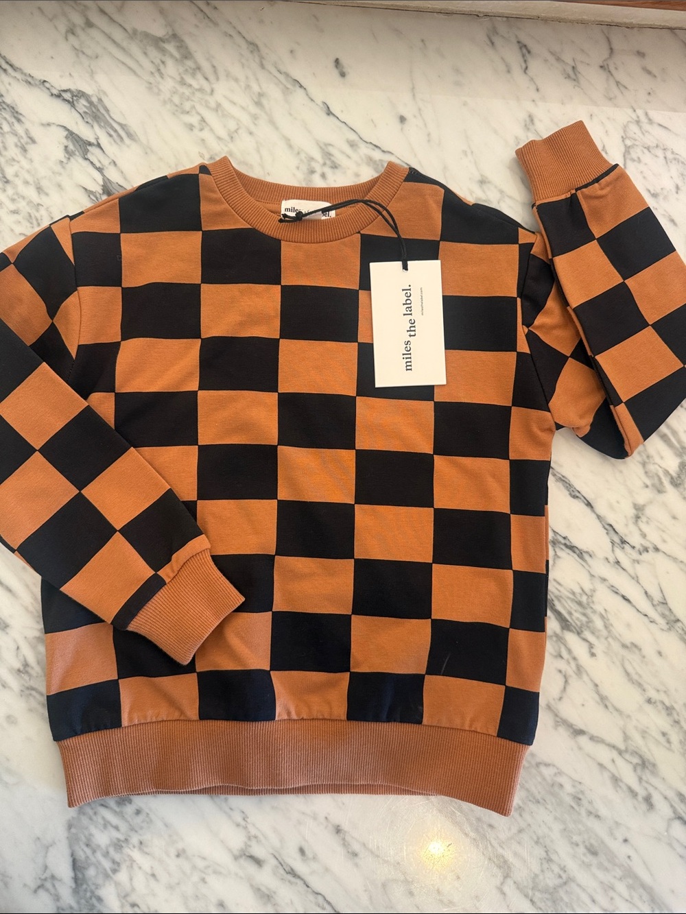 NWT Miles the Label Plaid Checkerboard Sweatshirt